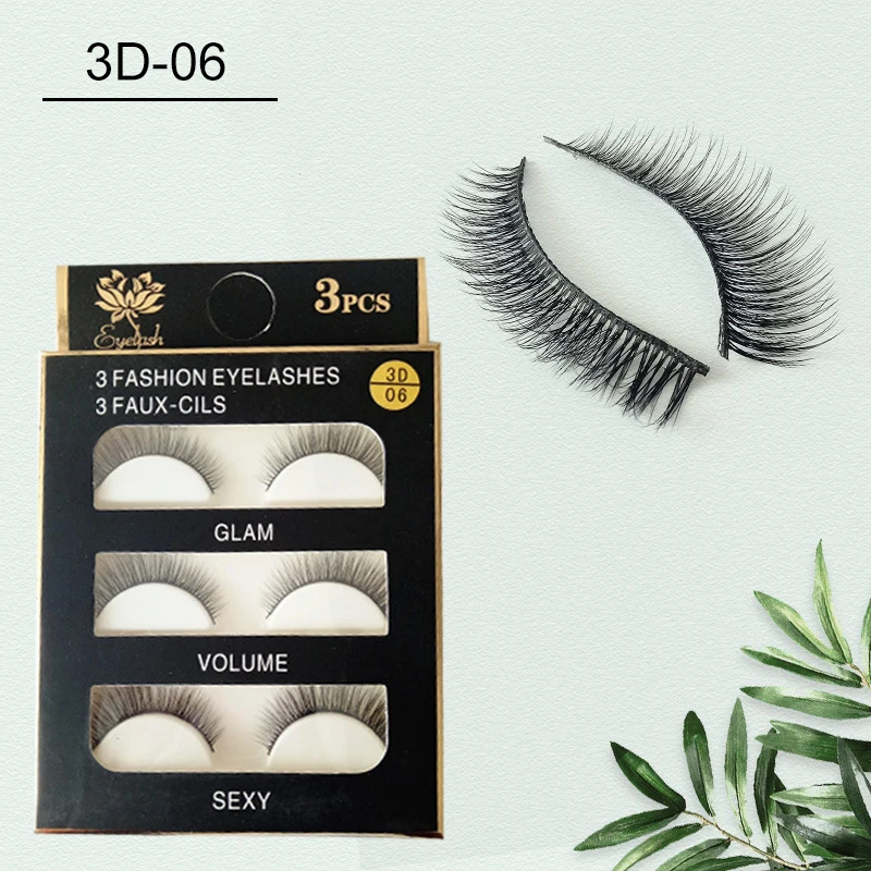 

3 Pairs Multipack 3D Mink Eyelashes Handmade Long Mink Lashes Natural Full Strip Lashes Soft False Eyelashes For Beauty Lashes