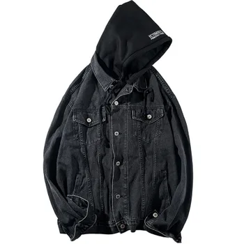 

New Fashion Men Hooded denim jacket Cowboy Tracksuits Man and woman Jeans