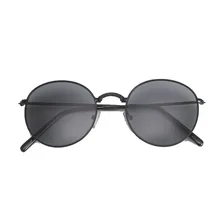 Женские Ретро Круглые очки Полароид металлические мужские и женские брендовые дизайнерские модные розовые линзы негабаритные солнцезащитные очки UV400