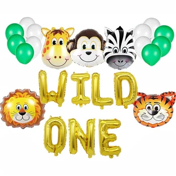 

Jungle Safari Forest Party Decorations Raccoon Hedgehog Squirrel Fox Animals Balloons Wild One Baby Shower Birthday Party Globos