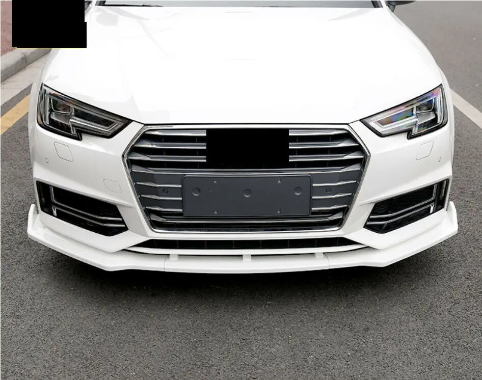 Car modification Car accessories White paint 3PCS Front Lip Chin Spoiler Factory Trim For Audi A4