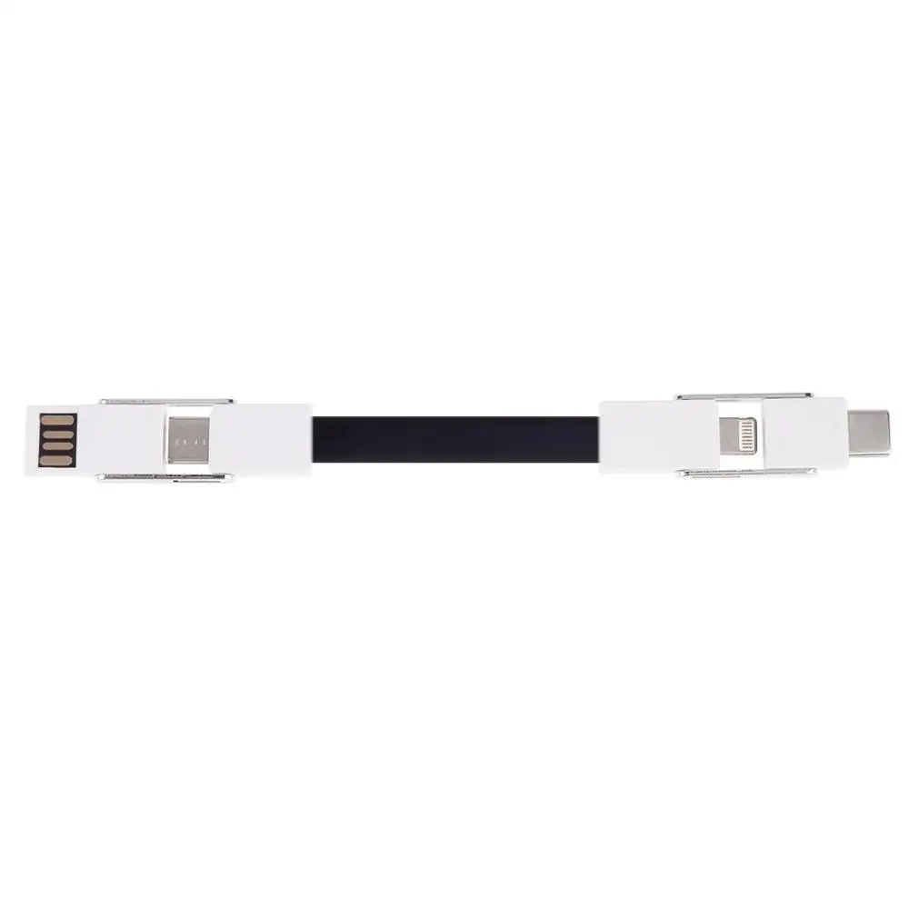 USB кабель для передачи данных/зарядного устройства 4 в 1 USB на 2 x USB-C/type-C+ 8Pin+ Micro USB Магнитный зарядный и кабель для передачи данных с брелком