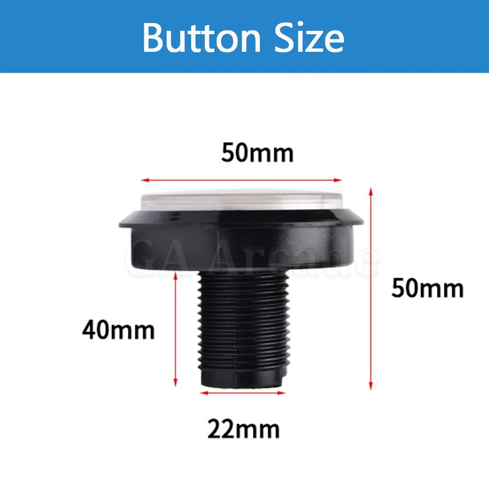60 MM Flat / 5 V 12V LED Light Lamp Round Player Push Button Micro Switch For Arcade Video Game Machines cabinet