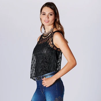 

Camiseta doble mujer de encaje y top de tirantes mujer - 112075