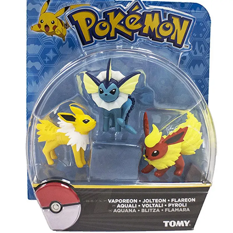 Takara Tomy Покемон Eevee Vaporeon Jolteon flarion Espeon Umbreon Leafeon Glaceon Аниме фигурки Куклы экшн-игрушки подарки для детей - Цвет: Синий
