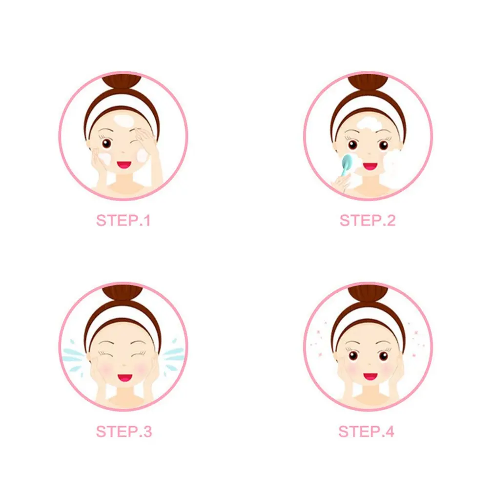 Sonic Facial Cleansing Brush Vibration Mini Face Cleaner Silicone Deep Pore Cleaning Electric Waterproof Massage 5