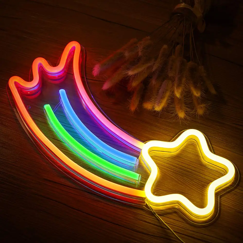 Светодиодный неоновый настенный светильник в форме радуги неоновые вывески для художественной галерея, бара, дома, спальни, Рождества, праздника, украшения, знак бизнес-магазина