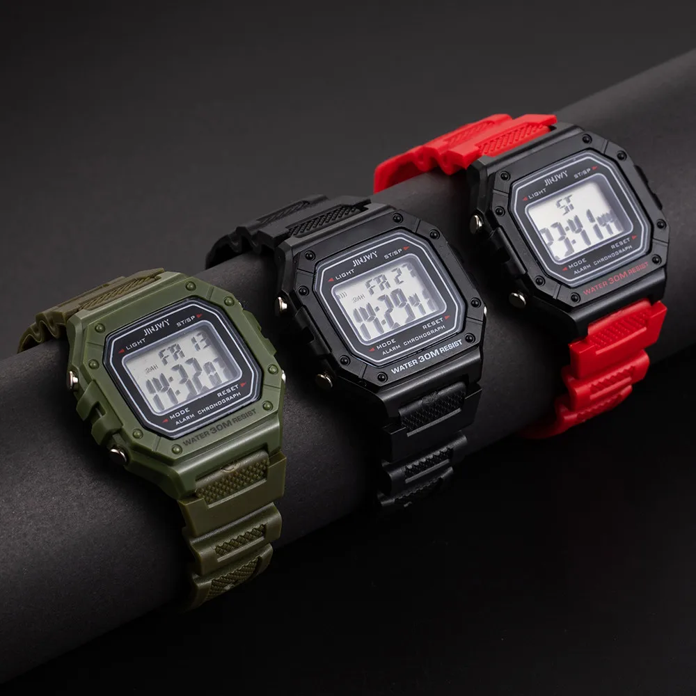 Army Green Women Watch Led Electronic Digital Display Ladies Watches Fashion Outdoor Sports Casual Girls Hour Clock Montre Femme