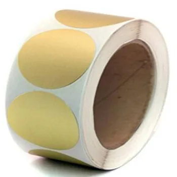 

New 1000Pcs Scratch Off Sticker 25 X 25Mm 1 Inch Gold Round Blank Password Cover Home Game Wedding Creative Card Coating, Scratc