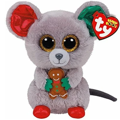 15CM Ty Beanie Boos Big Glitter Eyes Christmas Golden Horn Deer Sven Snow Plush Stuffed Animal Super Soft Christmas Gift Clear