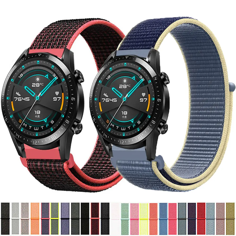 

22MM Nylon Straps For Huawei Watch GT2E 2E/GT/GT2 2 46MM Smart Watch Band Replacement Canvas Bracelets For Honor Magic Correa