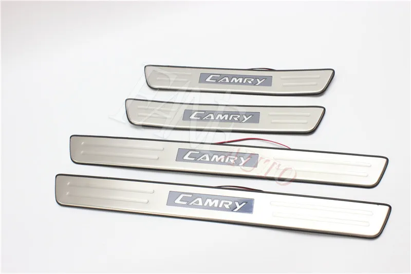 

Stainless Steel Led Door Sill Scuff Plate Guard Protector Trim For Camry 2007 2012