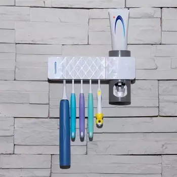

Toothbrush Disinfector Ultraviolet Drying Toothbrush Holder Automatic Toothpaste Dispenser Sterilizing Toothbrush Holder