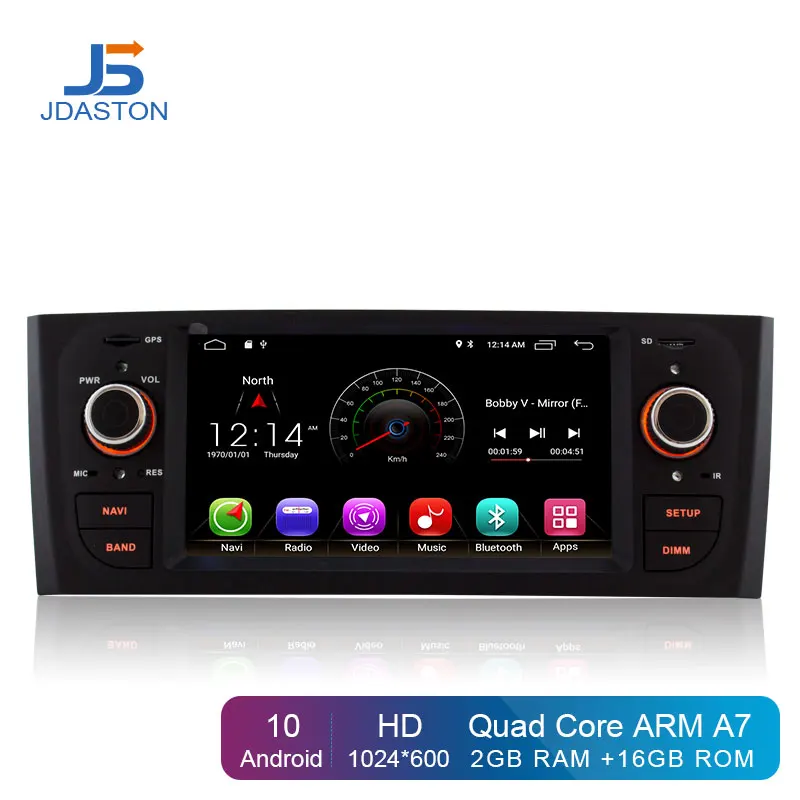 JDASTON Android 10 1 Din автомагнитола для Fiat Grande Punto Linea 2007-2011 2012 автомобильный мультимедийный плеер gps Навигация стерео Wifi