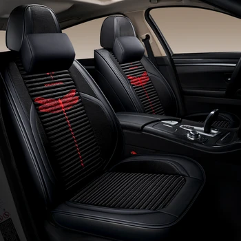 

Full Coverage PU Leather car seat cover flax fiber auto seats covers for Mitsubishi Group i miev colt lancer eclipse cross rvr