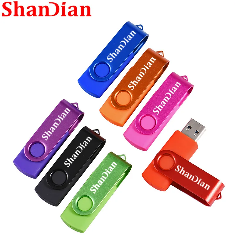 SHANDIAN новые USB флеш-накопители поворотные внешние флешки 64 ГБ 32 ГБ 16 ГБ 8 ГБ 4 ГБ карта памяти usb креативная флешка