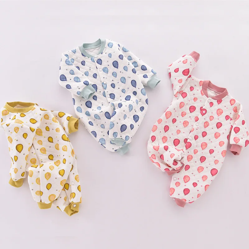 

2019 Baby Romper Thermal Cotton Winter Spring Newborn Boys Girls Clothes Infant Baby Clothing Long Sleeve Jumpsuit free shipping