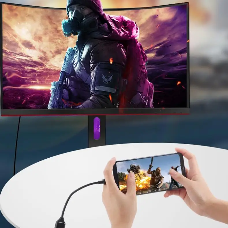 Черный/белый корпус из алюминиевого сплава TypeC к HDMI HD tv адаптер USB 3,1 4K конвертер подходит для ПК ноутбук/планшет/телефон