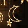 Battery Operated LED Star Moon Fairy Curtain String Lights Christmas Garland Outdoor For Home Wedding Party Garden Window Decor ► Photo 3/6