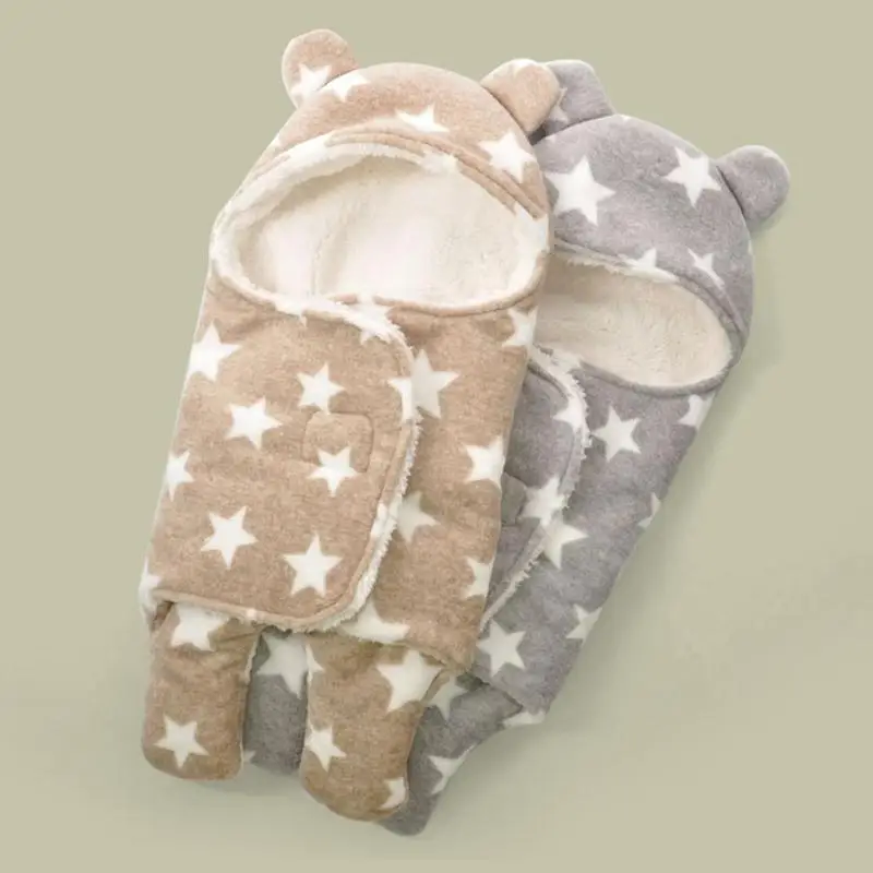 Детский спальный мешок с рисунком медведя из мультфильма; конверты; плотные постельные принадлежности для новорожденных; пеленка; 0-6 м; устойчивая к царапинам; волшебная наклейка; удобная