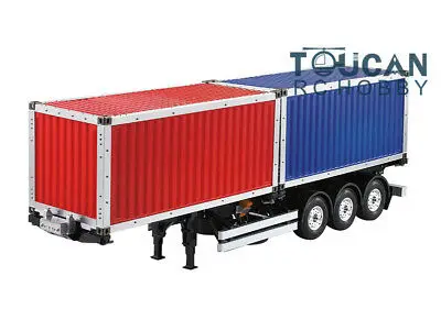 

1/14 RC Tractor Truck Toucan RC Unpainted 2*20Ft Container Semi Trailer For Construction Tamiyaya Th01031-Smt2