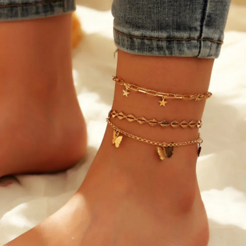 

Zciti New Vintage Anklet Set Fashion Anklets For Women Multilayers Adjustable Anklet Bracelet On Leg Foot Beach Jewelry