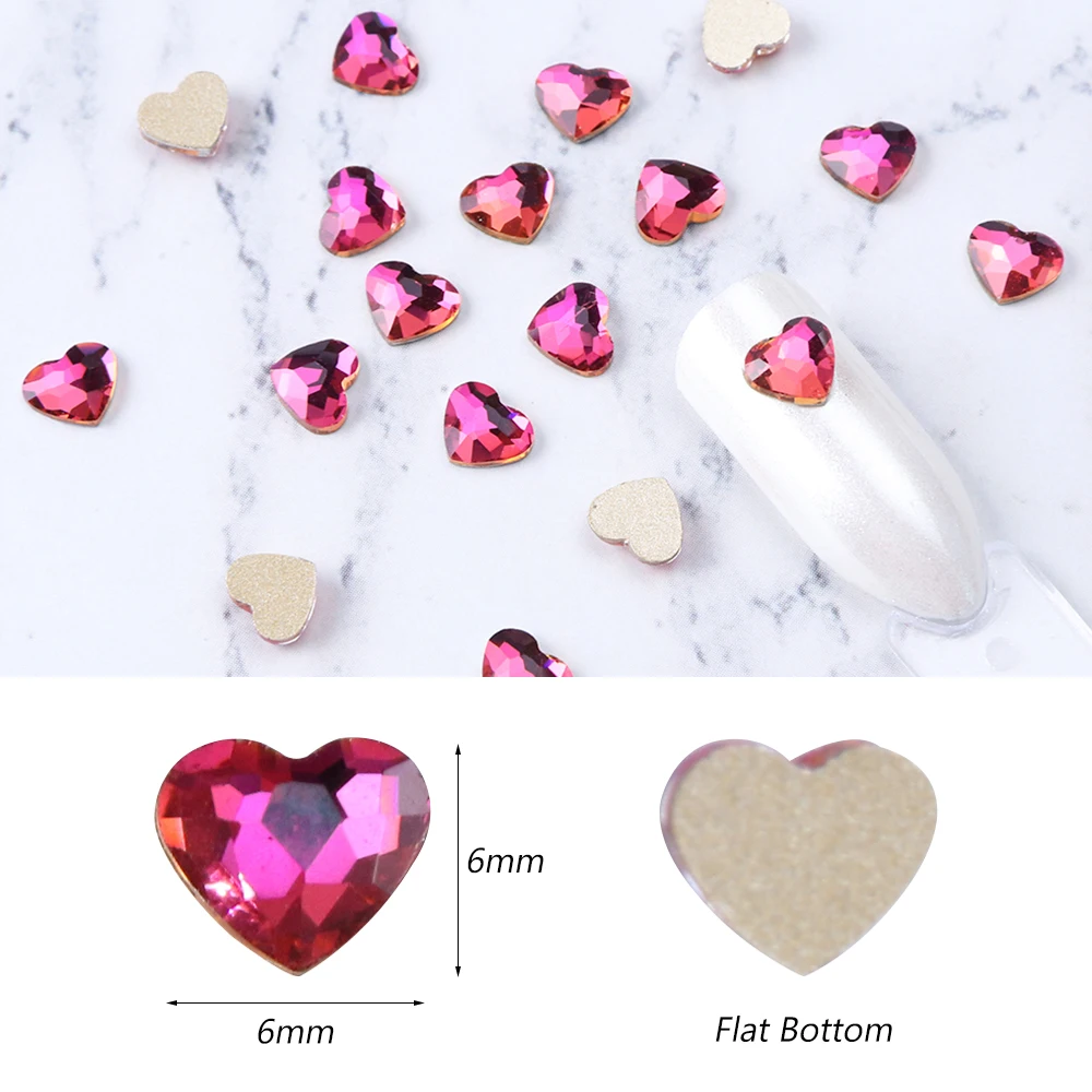 10 шт ногтей Стразы с кристаллом в форме сердца AB плоские стразы камни Валентина бриллианты 3D украшение для ногтей Инструменты LA991-1