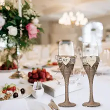 Стеклянные Свадебные торжественные бокалы для шампанского прозрачные бокалы флейты чашки для напитков вечерние годовщина свадьбы украшения кружки винного цвета