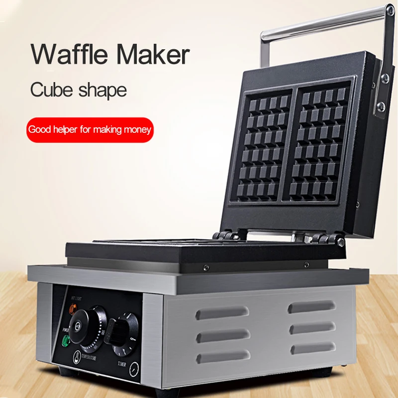 Waffle Maker Square Waffle Machine Commercial Electric Waffle Maker Crepe Maker Muffin Maker Coffee Milk Tea Shop 2000W