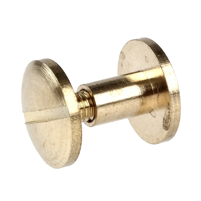 10x Arc Solid Brass Button Stud Screw Nail Screw back Leather Rivet Belt 6m RHC 