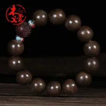 Калимантан Chenxiang ручной шнур, Будда бусины, деревянный браслет, небольшие листья, красный сандаловое дерево, для мужчин и женщин, натуральный