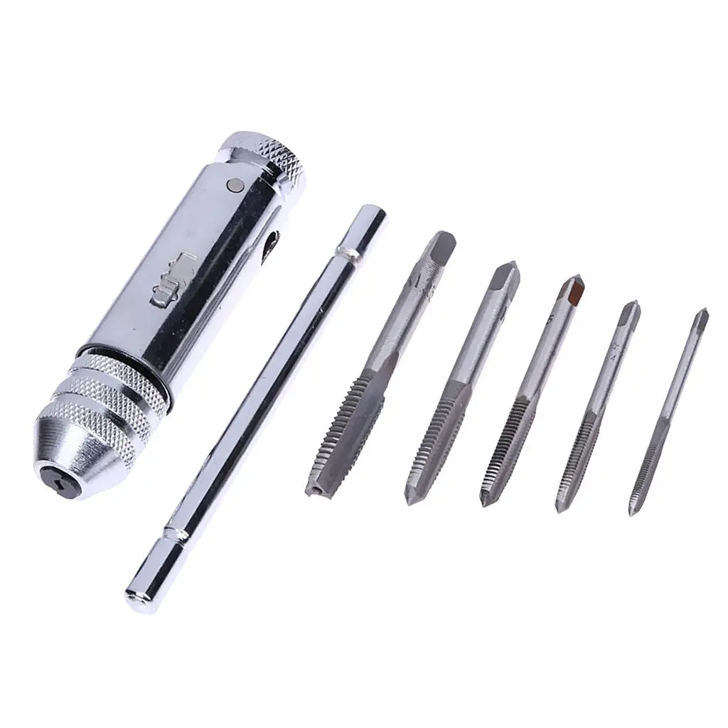 Adjustable T-Handle Ratchet Tap Wrench with 5PCS M3-M8 Screw Thread Plug |