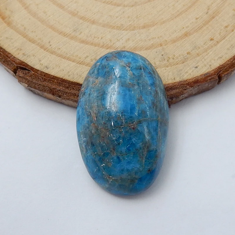 Natural Stone Blue Apatite Crystal Oval Cabochon 25x16x8mm 5.5g Fashion Jewelry Accessories | Украшения и аксессуары