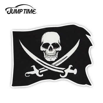 

JumpTime 13cm x 9.9cm For Bumper Stickers PIRATE FLAG Skull and Crossbones Swords Funny Sticker Car Truck Window Car Accessories