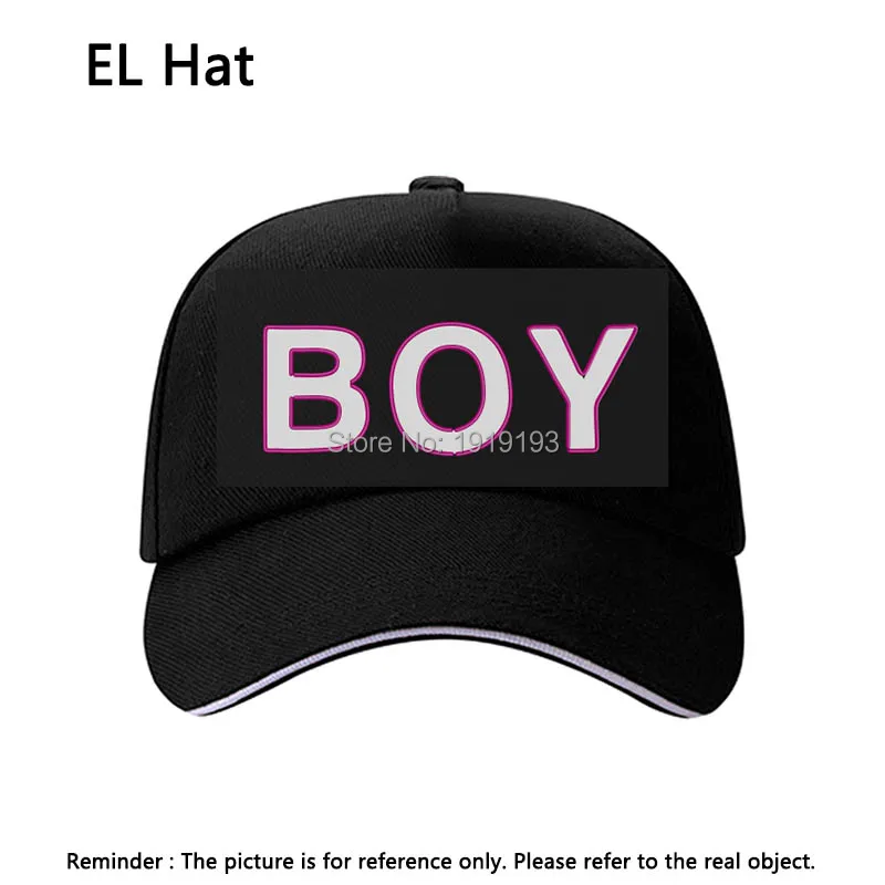 New BOY/GIRL/RAGE Fluorescent Baseball Caps EL Wire Party Hat For Women Men Casual Unisex Caps Hats Glow In The Dark