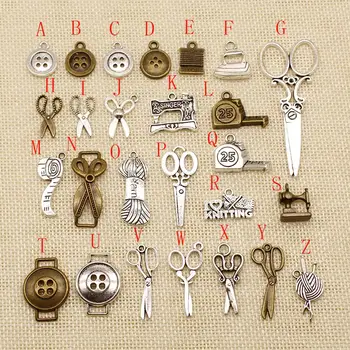 

20 Pcs Metal Bronze Silver Color Plated Scissor Fastener Charms Pendant For Jewelry Making Bracelet Charms