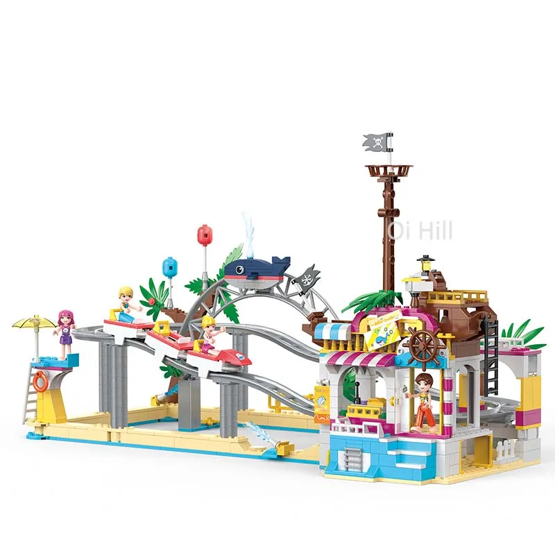 Building Blocks Friends Series Amusement Park Roller Coaster Model Bricks Princess Toys for Children Girls Kids Gifts 648Pcs | Игрушки и