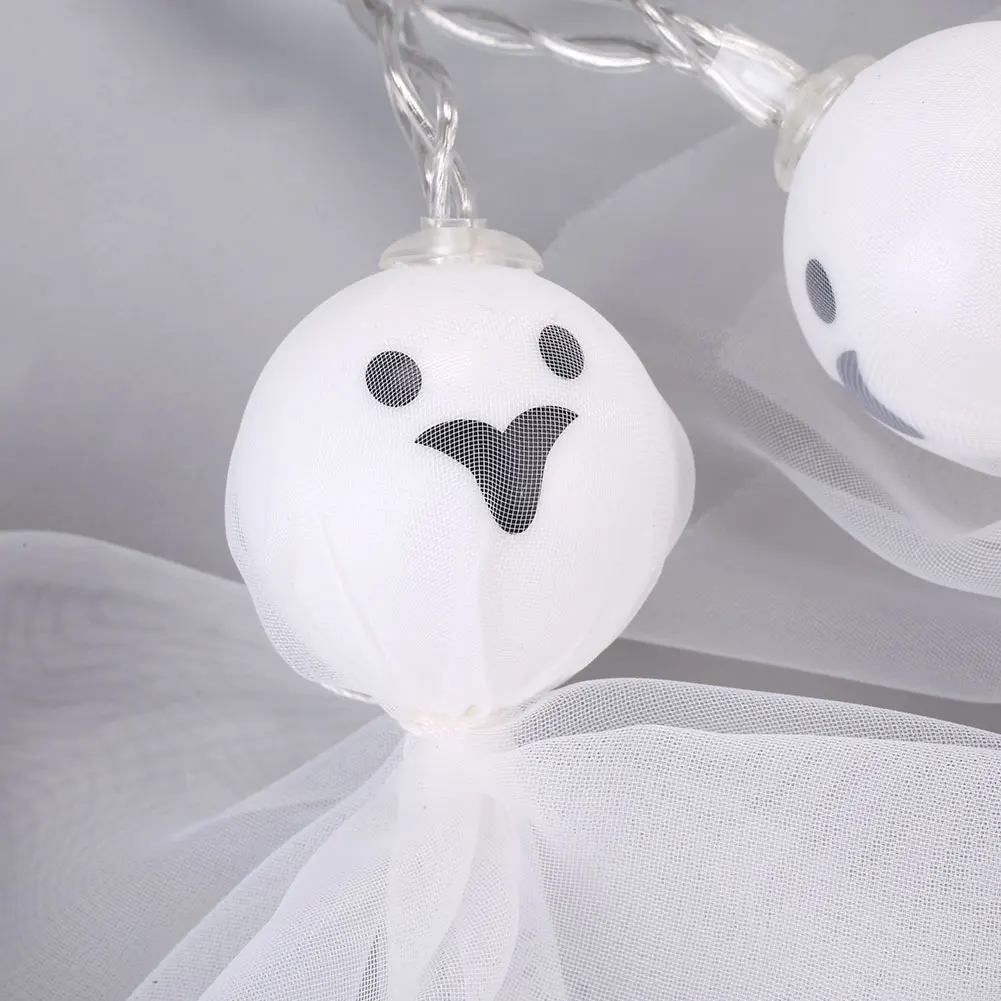 Светодиодный маска призрака форма световая гирлянда сказочные огни украшения для Хэллоуина и Рождества