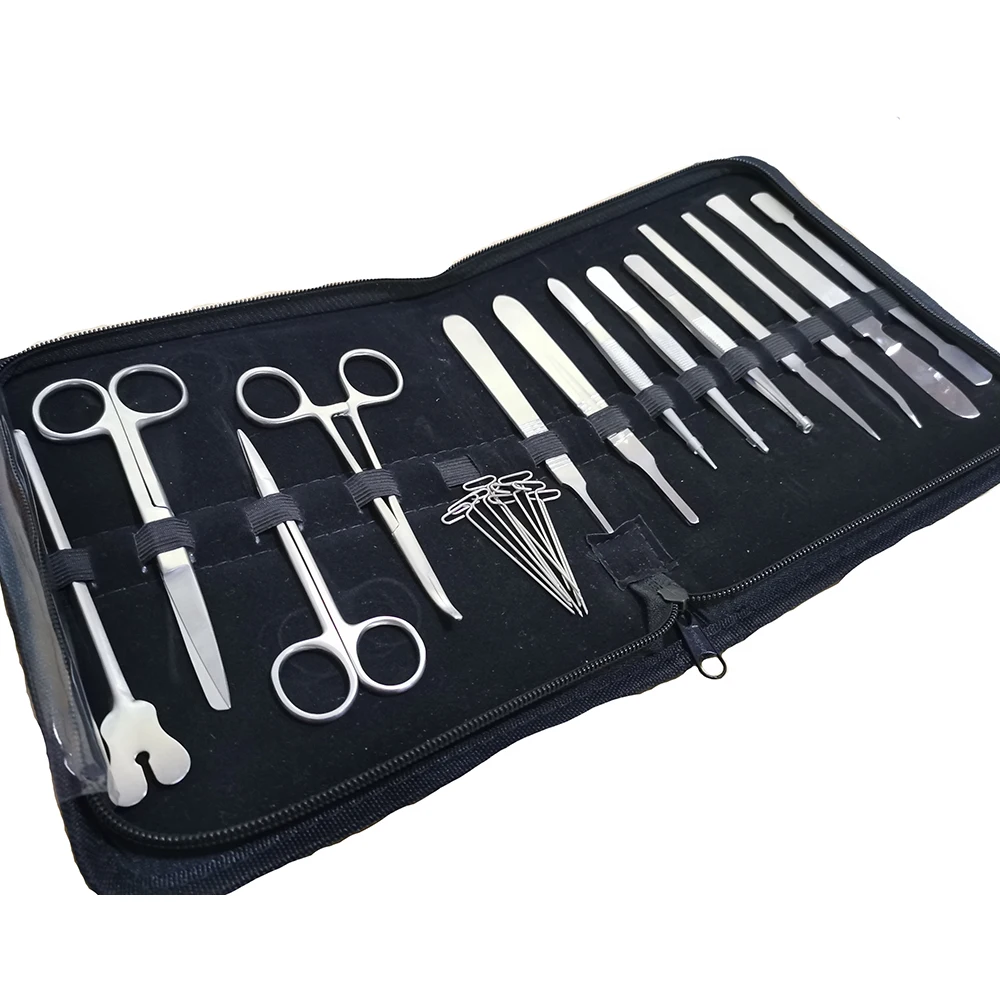 34 PCS DISSECTION DISSECTION ANATOMY MEDICAL STUDENT KIT+SCALPEL BLADES #16,#24 