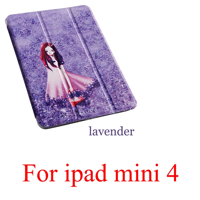 for Mini 4 Мультяшный чехол для планшета Apple Ipad Mini 1 2 3 4 5 Smart wake Sleep fundas fold Stand Обложка с рисунком capa сумка для Mini4 Mini5 - Цвет: for Mini 4
