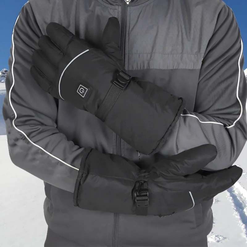 Мужские лыжные перчатки теплые зимние перчатки с подогревом водонепроницаемые перчатки на батарейках для верховой езды, охоты, лыжного велоспорта(без батареи