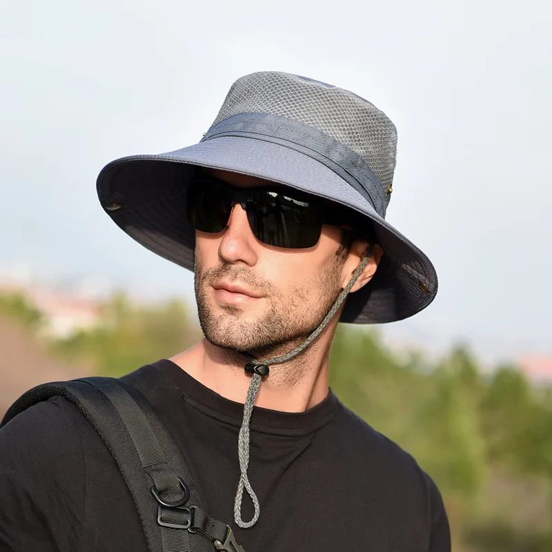 Adisputent шляпа мужская сетчатая шляпа летняя рыболовная Кепка с широкими полями УФ Защита ушанка дышащая пляжная шляпа