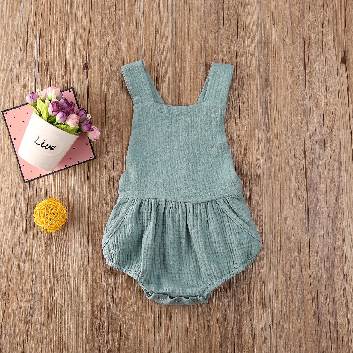 solid sleeveless backless newborn baby girl romper infant kids girl rompers