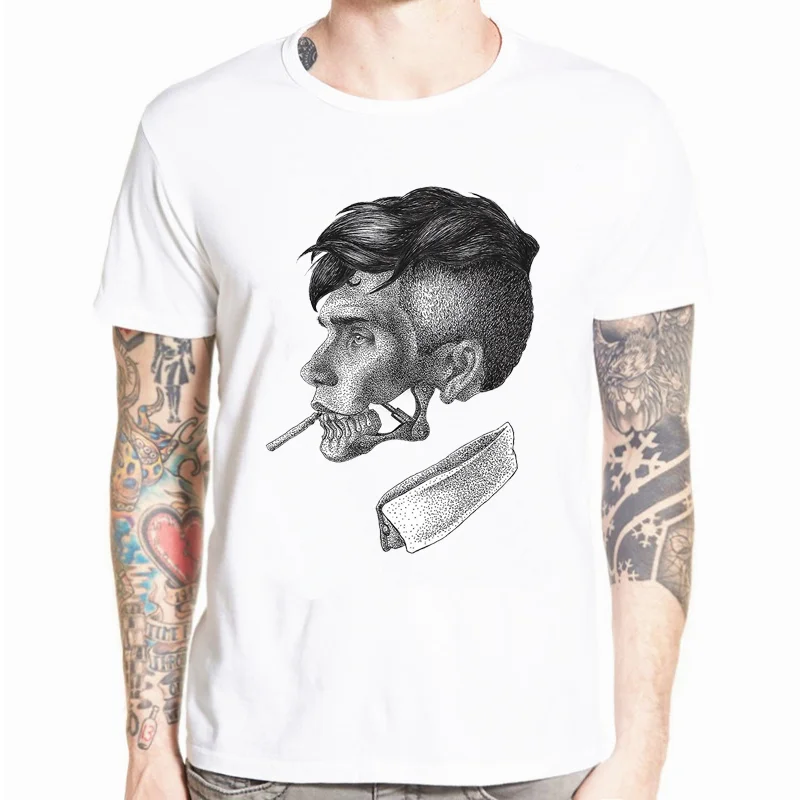 

Peaky Blinder 100% Modal Digging The Moon Print Casual Mens T Shirts Fashion Men's Tops Men T-shirt Short Sleeve Men Tshirt