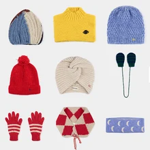 BC Зимняя Детская шапка-ведро, шарф, перчатки, сумки для младенцев, вязаная шапка-пазл, шапки с вышивкой для мальчиков и девочек