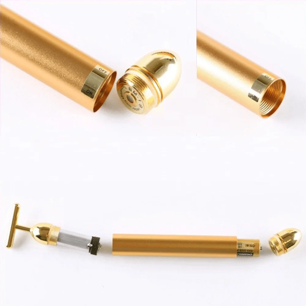 24k Gold Energy Beauty stick вибрирующий Укрепляющий и удаляющий морщины массажер для лица