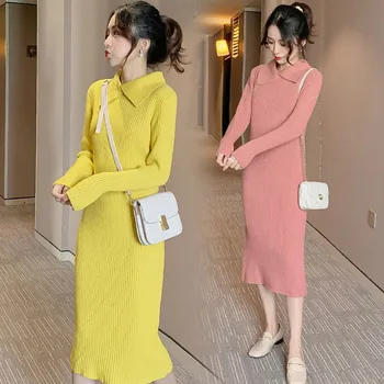 

Autumn and winter new sweater in the long section of the bottom wearing a knit dress fashion pregnant women sweater