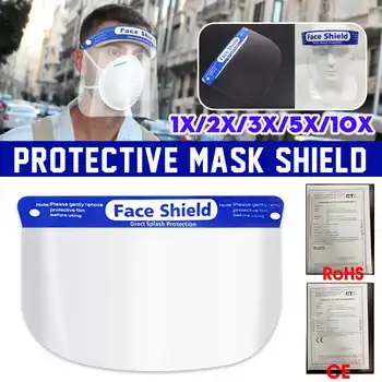 

Face Mask Shield Protect Hat Anti Spittle Dustproof Transparent Safety Protective Face Mask Cover work with Face Safety Masks