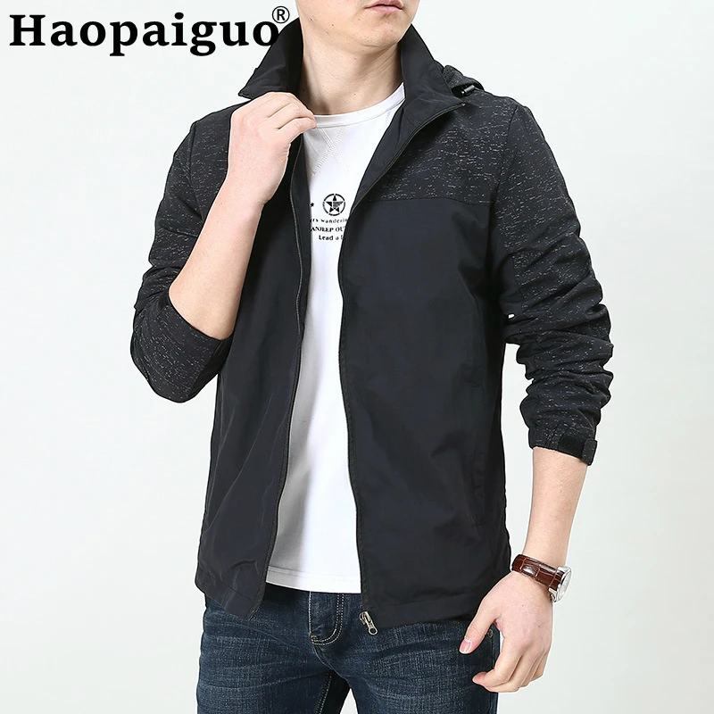 

Waterproof Men's Hiking Jackets Windproof Jackets Men Solid Windbreakers Hydrophobic Quick-drying Black Jackets M-4XL Plus Size