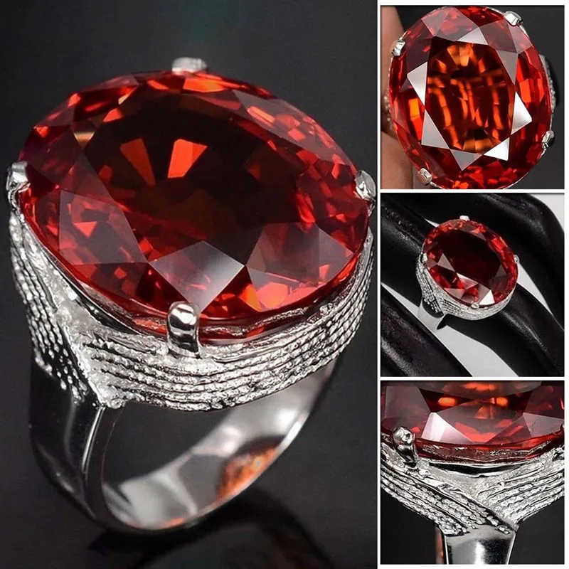 Модное большое яйцо в форме кольца открывающая манжета ручной красный цветное кристаллическое кольцо для женщин для свадьбы, помолвки Ювелирное кольцо на палец